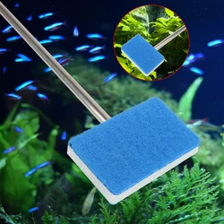 Cleaner Scrubber Double-Sided Sponge Cleaning Brush Aquarium Fish Tank Glass Window Algae Super Long Handle 180° adjustable