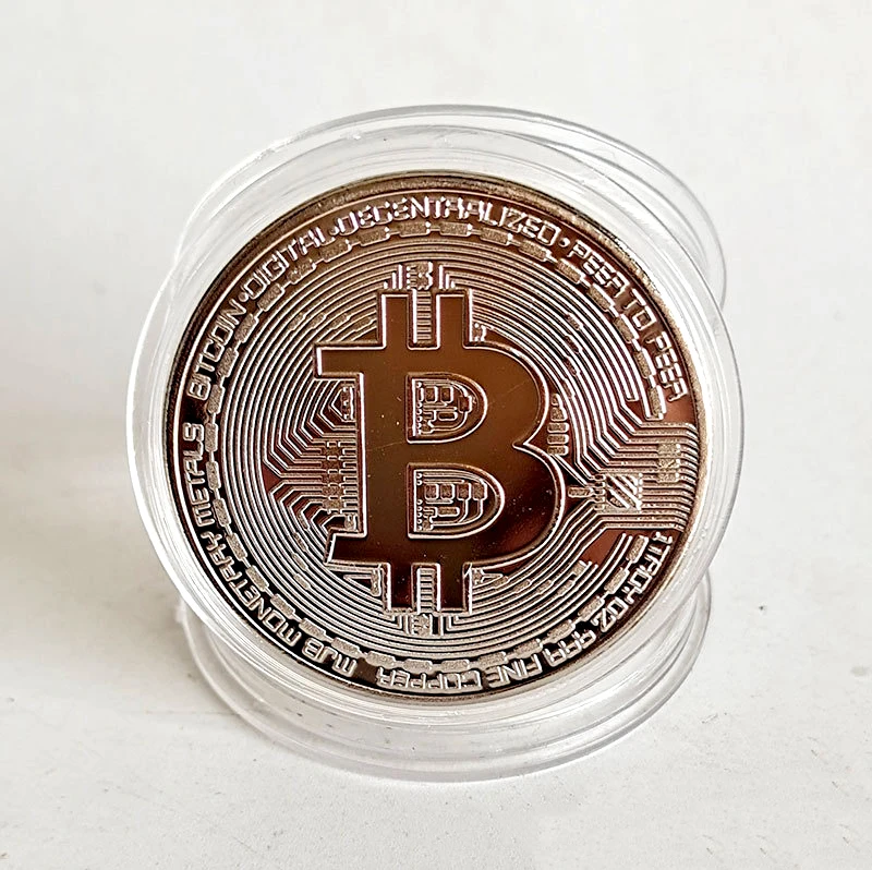 Collectible Art Gift Bitcoin Coin Gold Plated Commemorative Metal Antique Imitation Coins Bit BTC Metal Antique Collection Gift