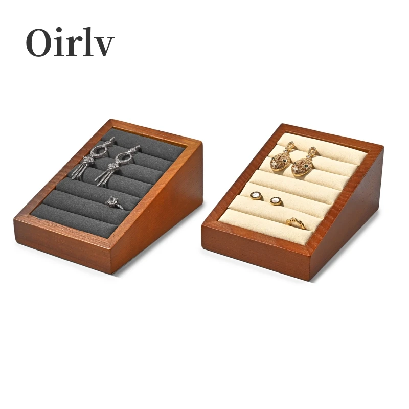 

Oirlv Wooden Ring Organizer Holder Earring Stand Display Organizer Earring Display Stand Solidwood Ring Holder Jewelry Organizer