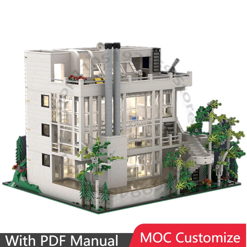 

5283 PCS Construction Douglas House of Richard Meier MOC Customize Modular Building Block Creative Design DIY Toy Birthday Gift