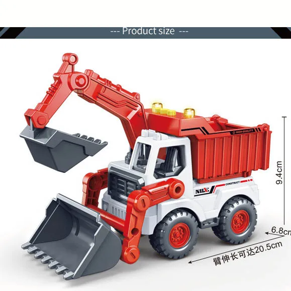 Bambini Elettrico Con Luci Storia Inerzia Auto Giocattolo Simulazione Città Ingegneria Auto Escavatore Tirare Indietro Auto Giocattolo Modello Ragazzo Regalo