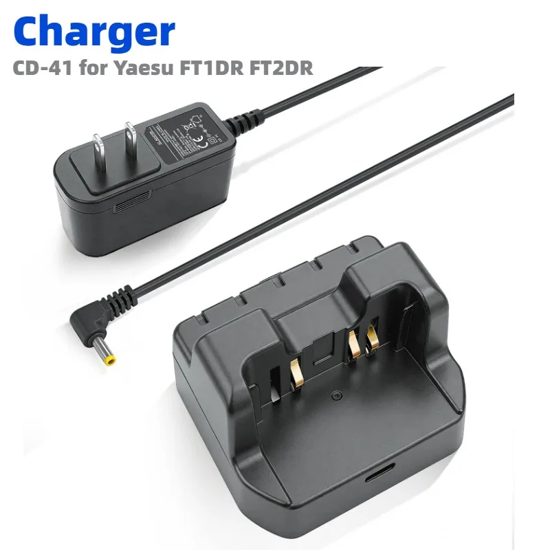 CD-41 Desktop Rapid Charger for Yaesu FT5DR FT3DR FT1DR FT2DR VX-8R VX-8DR Two Way radios for SBR-14LI FNB-101 FNB-102LI Battery