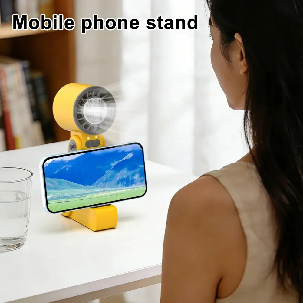 

Portable Handheld Fan 3-in-1 USB Rechargeable Personal Mini Fan Foldable Quiet Cooling Fan with Lanyard for Outdoor Travel