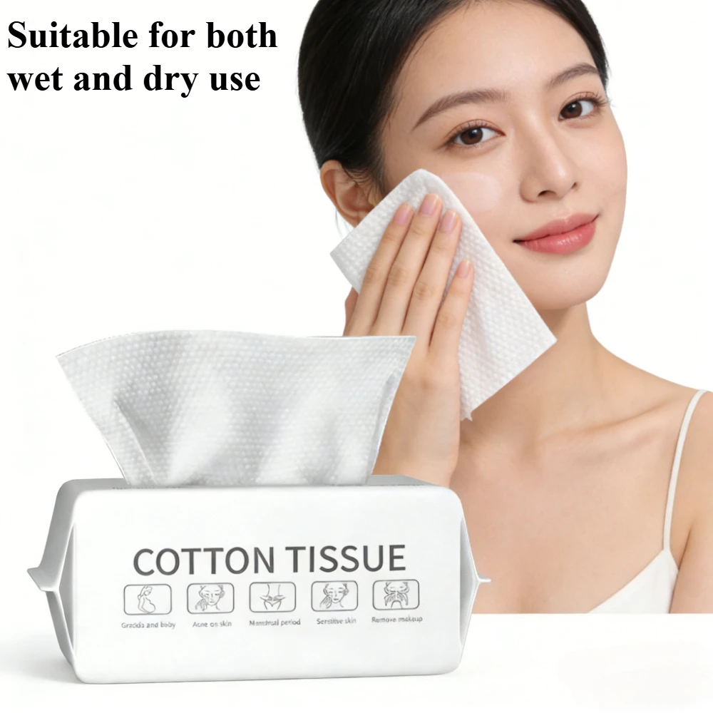 Face Towel Disposable Pure Cotton Thick Facial Towels Disposable Compressed Wipes Soft Cleansing Wipes Travel Makeup Paper Home