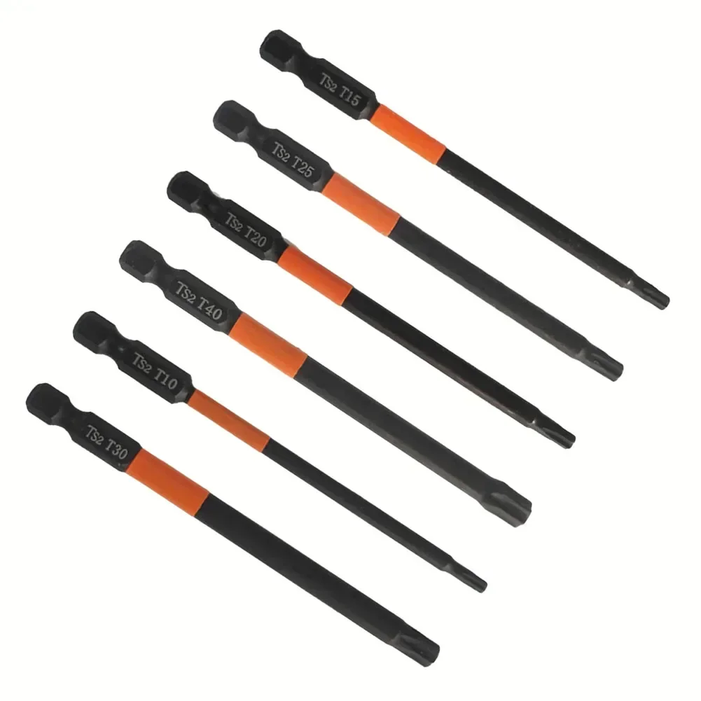 Embouts de tournevis Torx magnétiques pratiques, foret à tête hexagonale, matériau en acier allié, dureté élevée, 100mm, 1PC