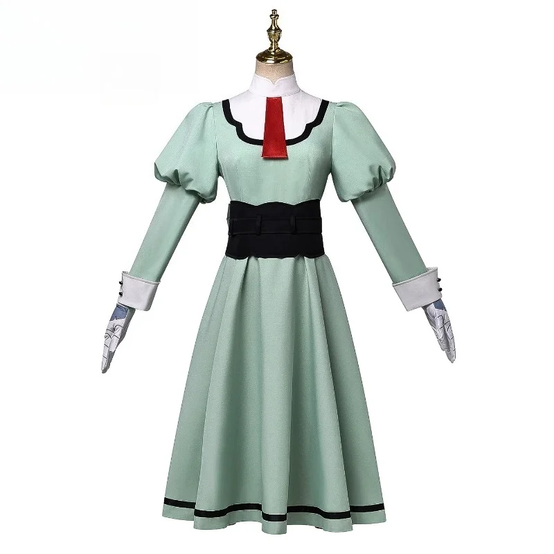 The Ribbon Hero Sapphire Cosplay Costume Women Daily‑wear Green Dress Anime Role‑Play Full Outfit Halloween Suit