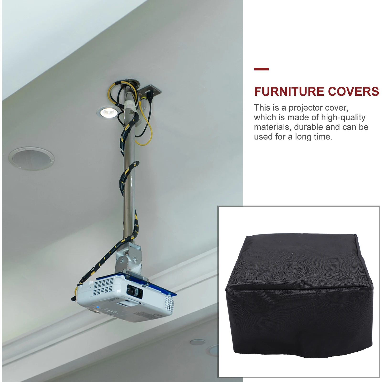 

1pc Waterproof Projector Dustproof Protector Foldable Easy Storage Black Household Appliance Protection For Projector Furniture