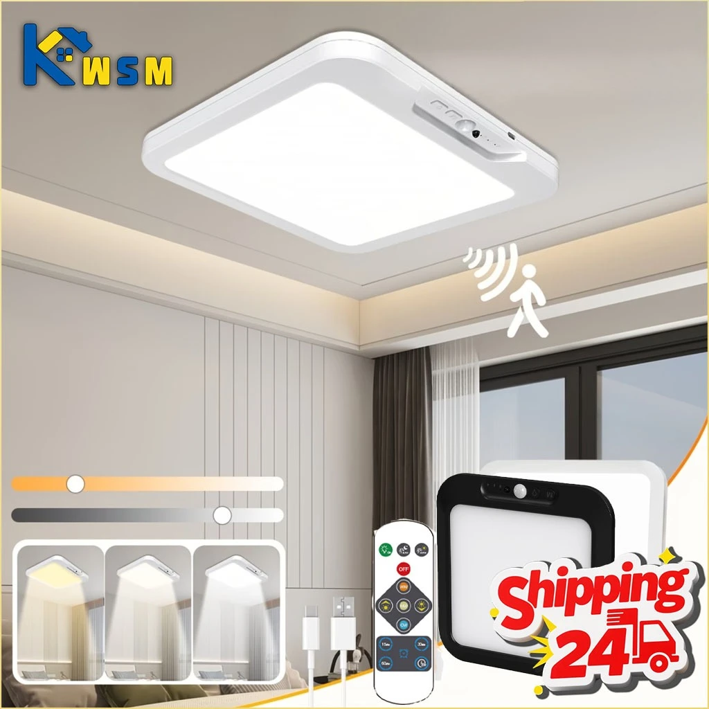 Ultra Thin LED Motion Sensor Ceiling Light Automatic Infrared Detection for Hallway Stairs Corridor Home Entryway