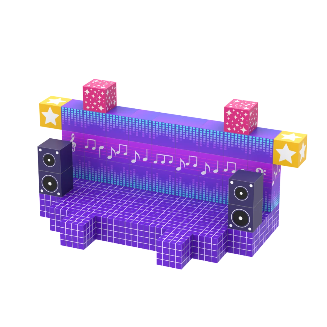 كتل مغناطيسية - مجموعة عالم مغناطيسية لبناء موضوع الموسيقى مكونة من 100 قطعة، ألعاب مكعبات بناء البلاط المغناطيسي الإبداعي، لعبة حسية