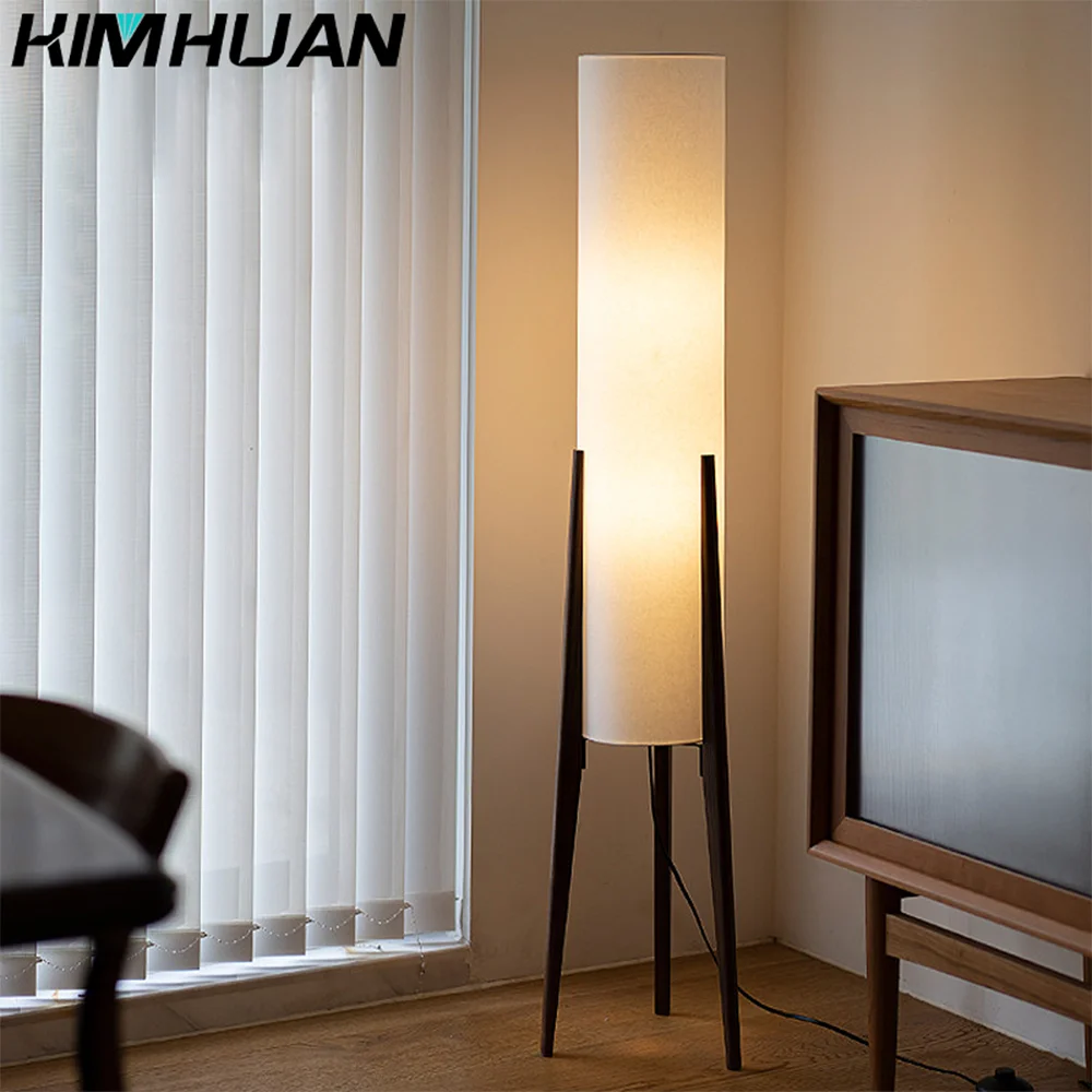 Zen Floor Lamp japanes style light fabric shadelamp minimalist lamp for Living Room tatami wood chair Lamp Bedroom Sofa Light