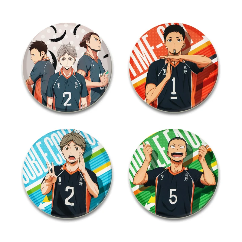 Cartoon Figures Kenma Kozume Badge Anime Haikyuu!! Brooches on Backpack Clothes Handmade Round Enamel Pins for Fan Jewelry Gift