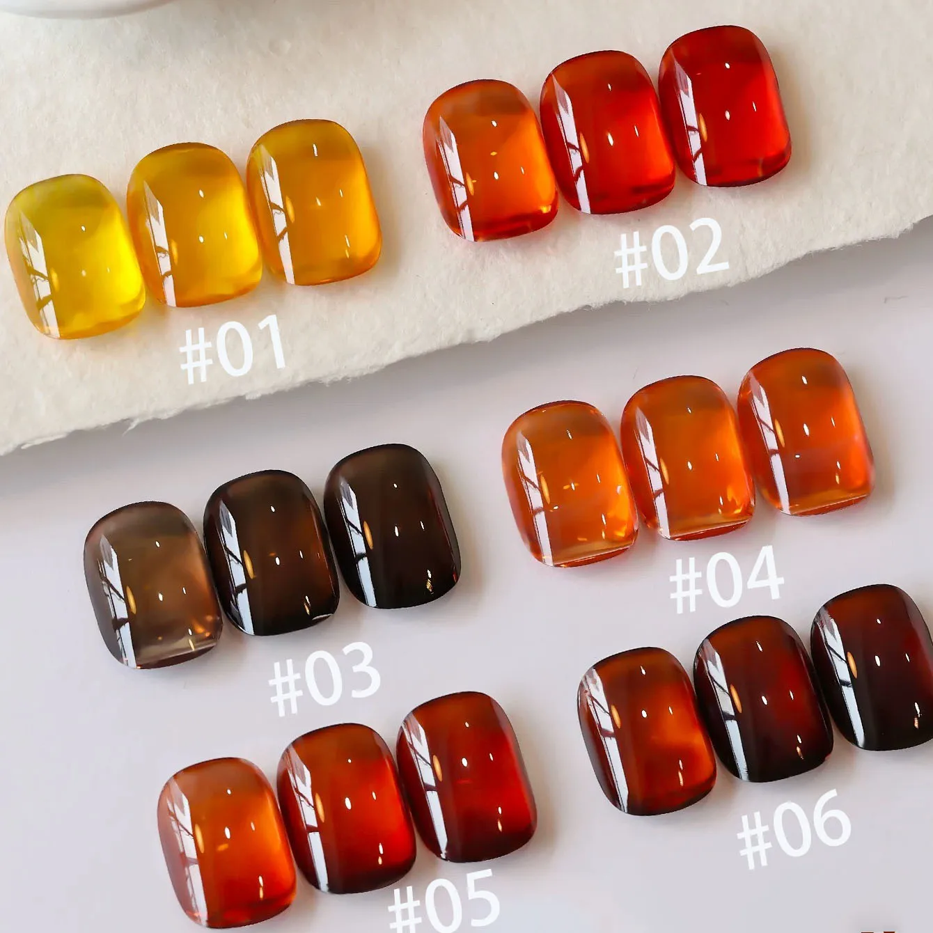 ยาทาเล็บเจลสีน้ำตาลใส 10 มล. 1 ชิ้น ขายดีประจำฤดูใบไม้ร่วงและฤดูหนาว ซีรีส์สีน้ำตาลอำพัน คาราเมล เจลลี่  ลายเสือดาว สีแดง สีดำ