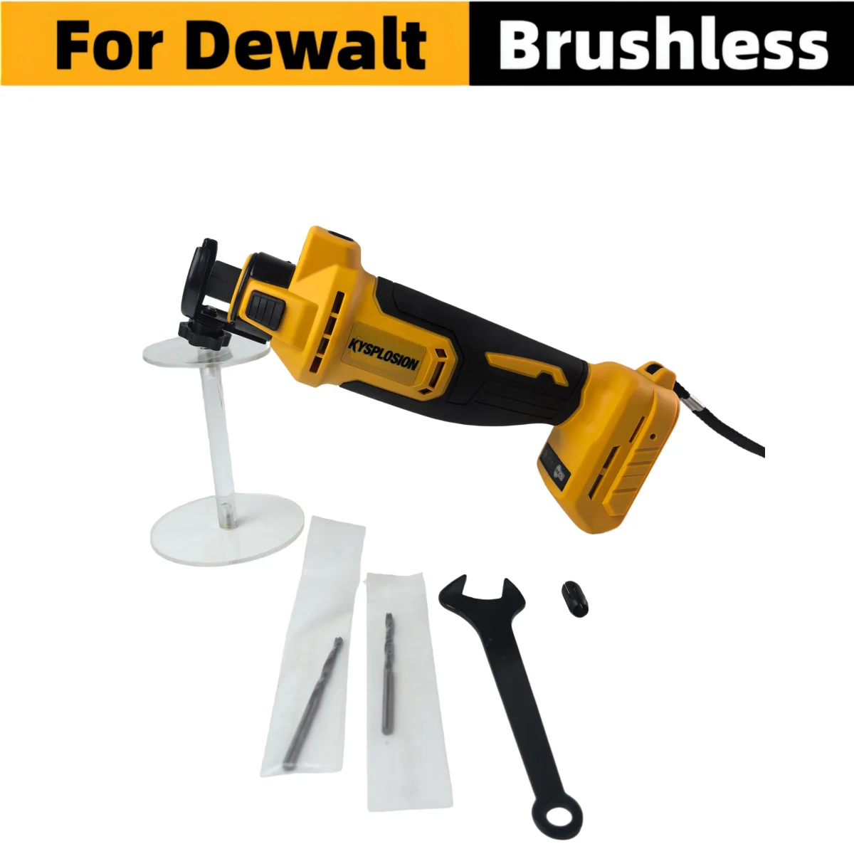 Brushless Drywall Cut Out Tool For Dewalt 20V Battery 3-Speed 40MM 30000RPM Cordless Gypsum Board Cutting Router
