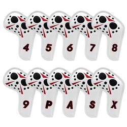 High Quality Hockey mask Golf Iron Head Covers 10pcs/set Iron Headovers Musk Premium leather for Golf irons 4-9 ASPX