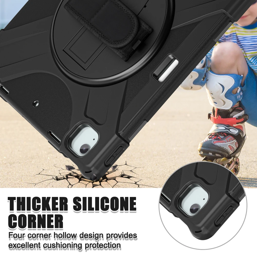 حافظة تابلت 13 بوصة لجهاز iPad Air 13 Air13 2025 2024 حافظة A3269 A2903 A2904 غطاء محمول قابل للدوران مقاوم للصدمات من السيليكون PC Stand Shell #3