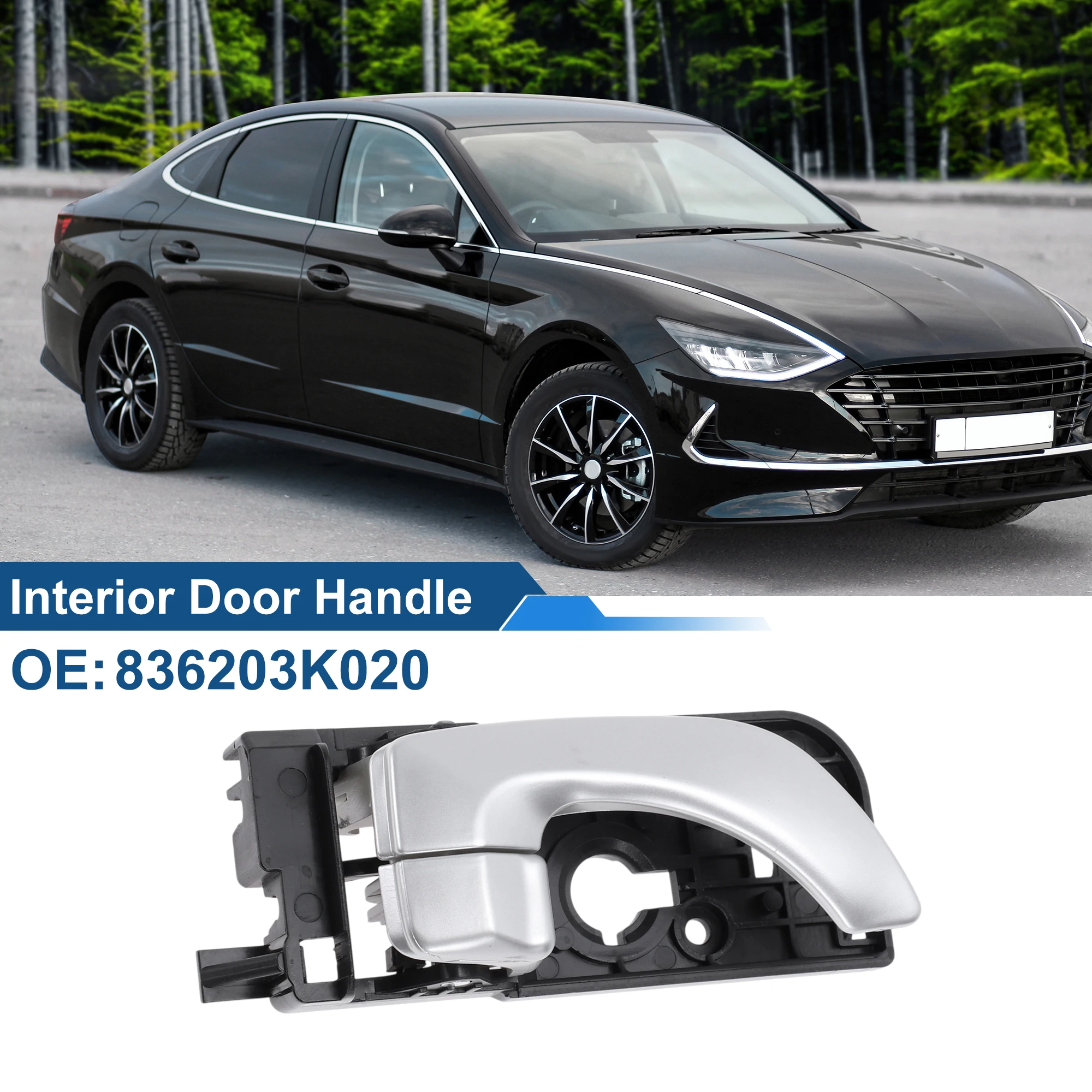 

UXCELL Rear Right Passenger Side Interior Door Handle for Hyundai Sonata 06-08 Inside Door Handle No.836203K020 Black Chrome