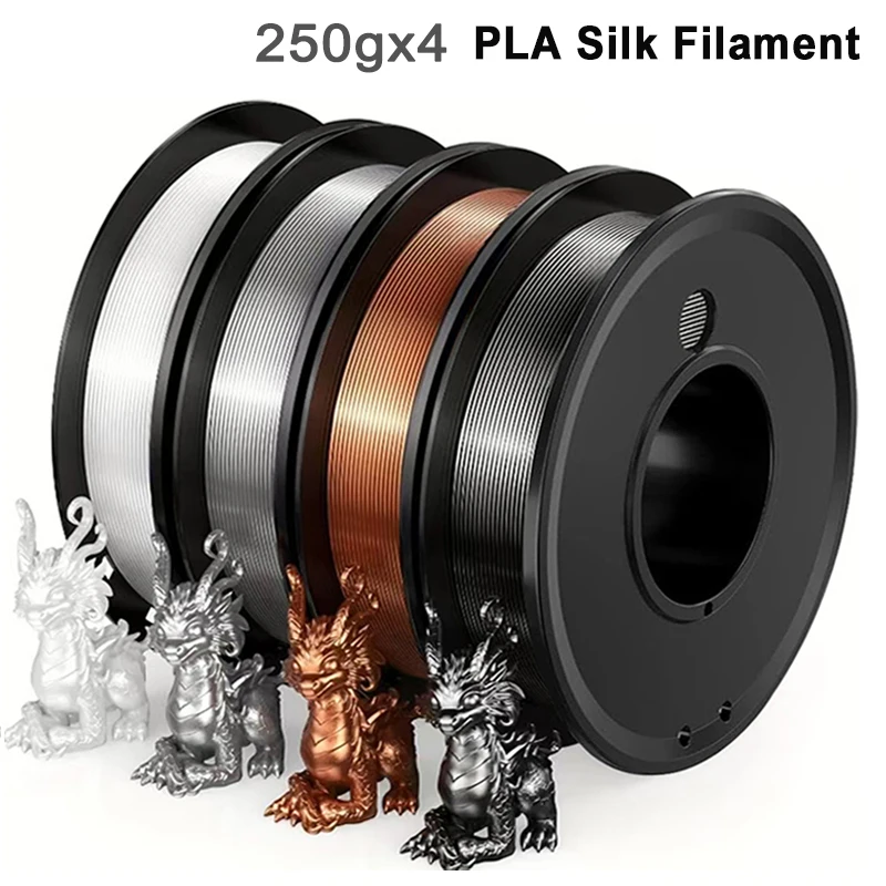 

1Kg Silk Copper PLA 3D Filament 1.75mm Spool Wire 3D Printer Material Print Filament pla Silk Silver 3D Printing Filament 250gx4