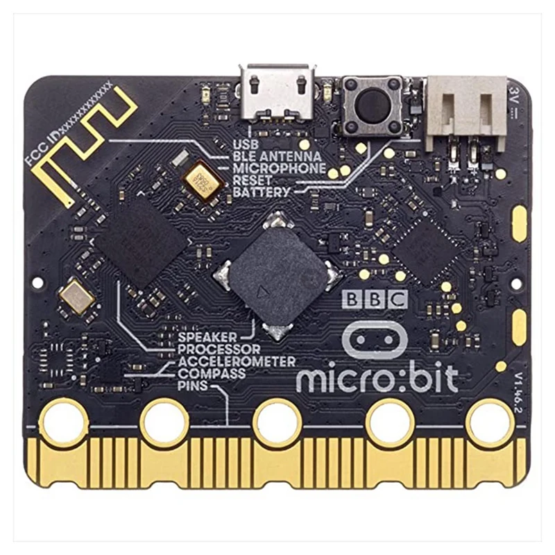 يحتوي مجموعة Microbit Board V2 Starter Kit على مكبرات صوت مدمجة وميكروفون يدعم الذكاء الاصطناعي