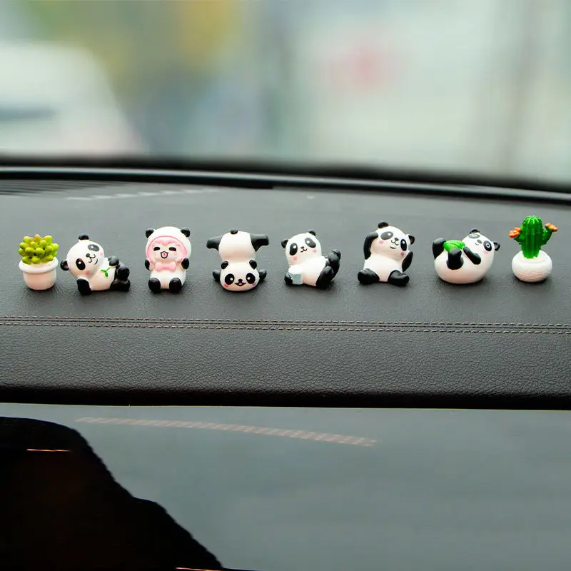 Screen ornaments creative center console cute little panda cartoon car interior decoration supplies car 5