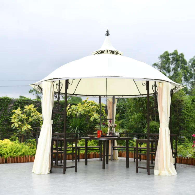 Family Party Use Metal Gardent  Pergola Pavilion Awnings Wrought Iron Gazebo for Wedding Event Tents