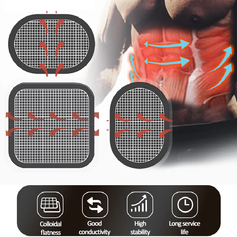 

3/6 Pair EMS Eletric Muscle Stimulator Replacement Gel Sheet Pads For Abdominal Abs Toner Massage Abdomen Slimming Belt Patch