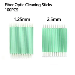 Fiber Optic Cleaning Sticks Fiber Optic swabs For 1.25mm/2.5mm LC/SC/FC/ST Connectors/ adaptors, 100PCS fiber cleaning rod