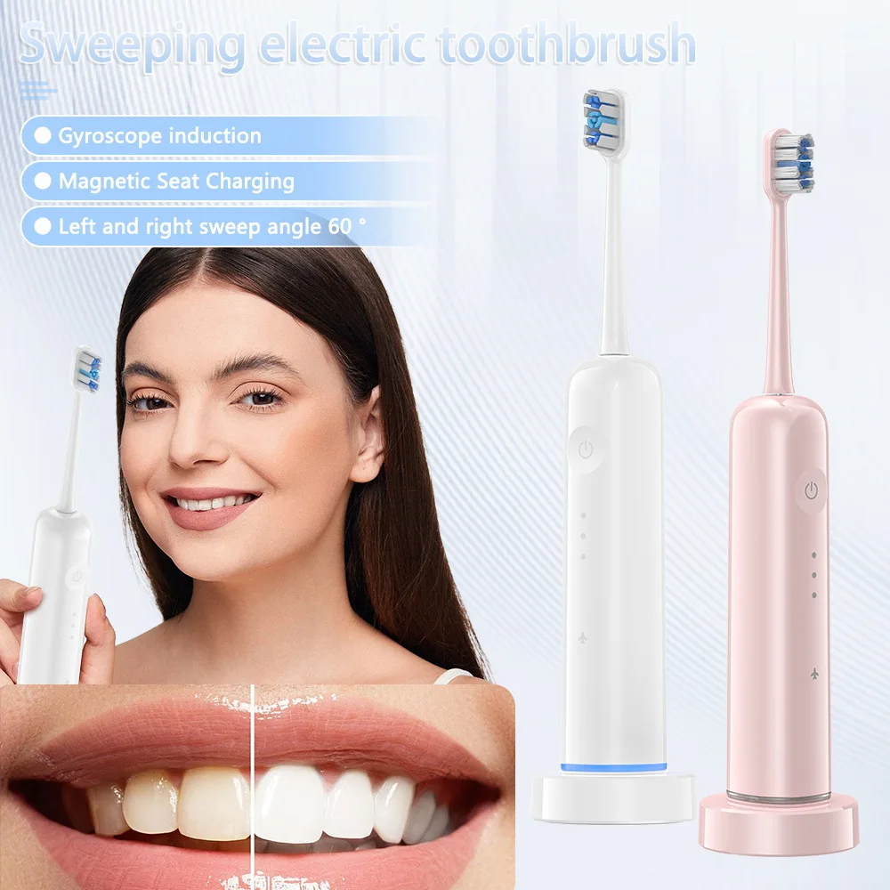 

Adult Clean Teeth and Gum Protecting Soft Bristle Electric Toothbrush IPX7 Waterproof Magnetic Rechargeable Toothbrush