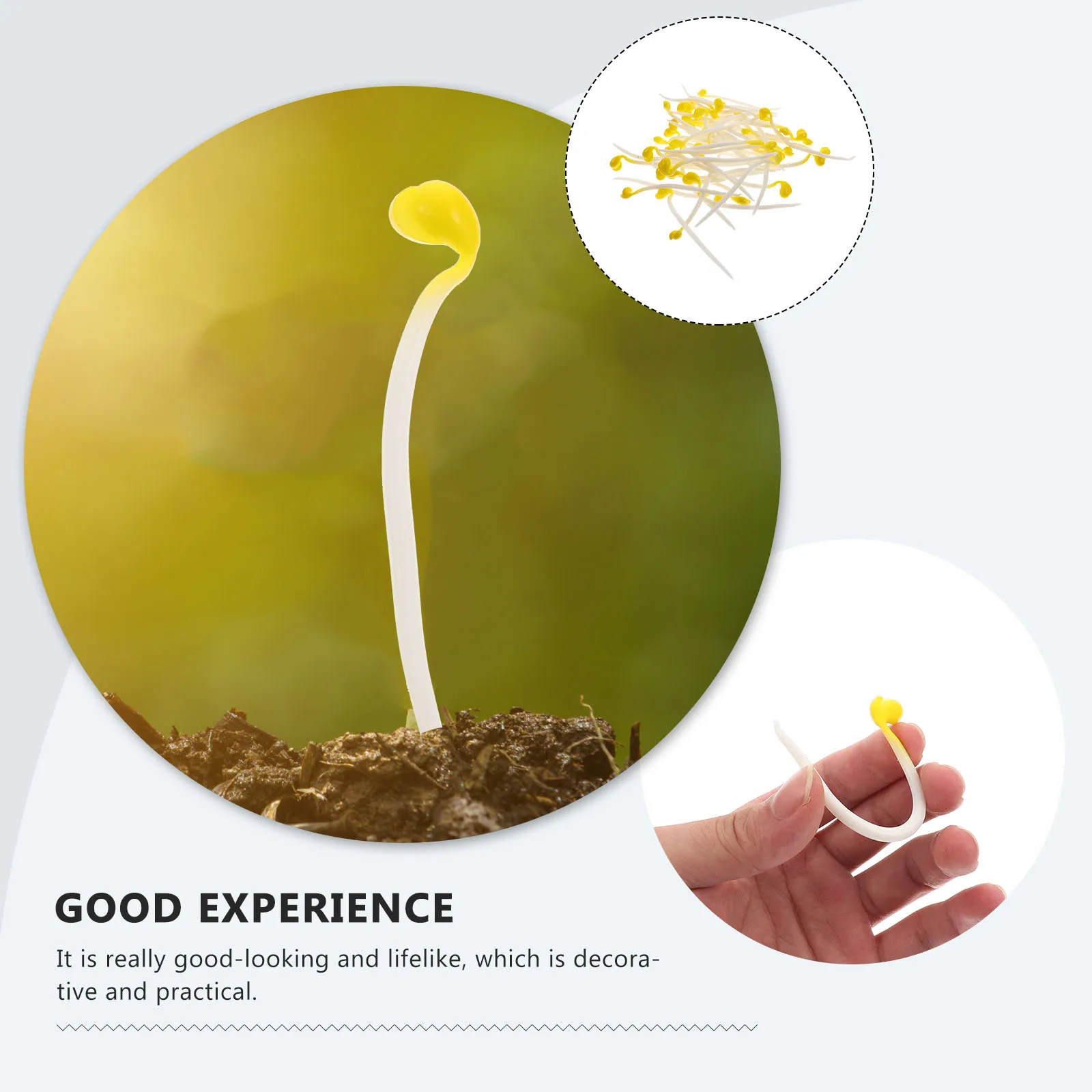 ديكور الخضروات الاصطناعية 50 قطعة مجموعة براعم الفاصوليا النابضة بالحياة دعائم الطعام المزيفة للتصوير الفوتوغرافي وإكسسوارات عرض المطبخ #2