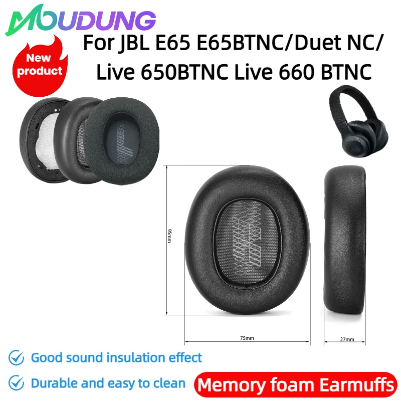 

MOUDUNG Replacement Ear Pads for JBL E65 E65BTNC / Duet NC / Live 650BTNC Live 660 BTNC Headphone Softer Protein Leather Earpad