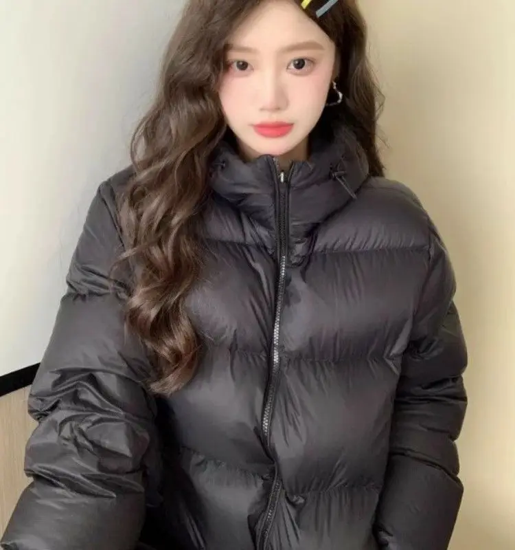 Veste en duvet de coton noir pour femme, manteau d'hiver à capuche épais haut de gamme, nouvelle collection 2025