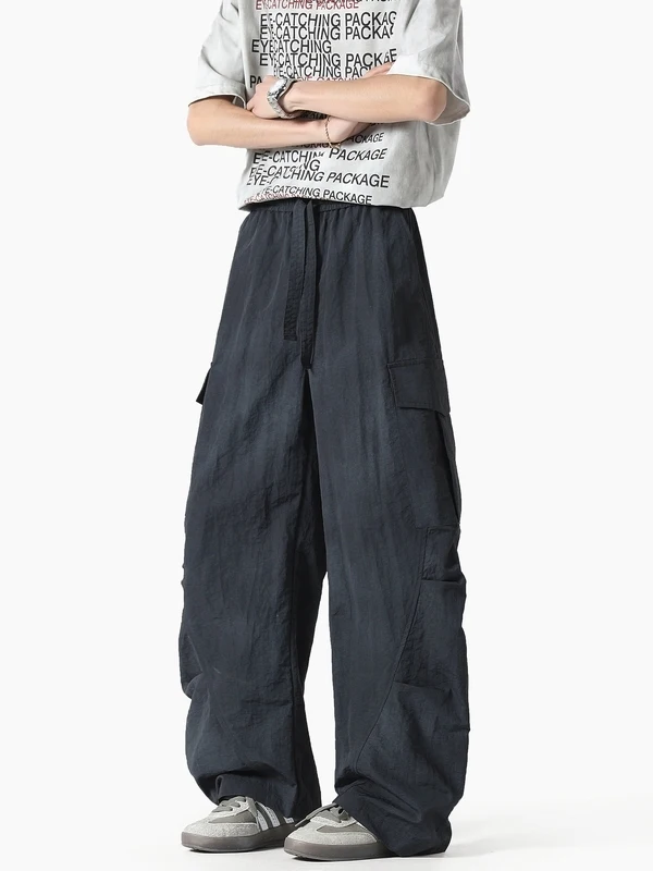 

Summer 2025 Men's Casual Loose Straight Leg Dyeing Pants Faionable Versatile Pleated Workwear Long Trousers American Retro ...