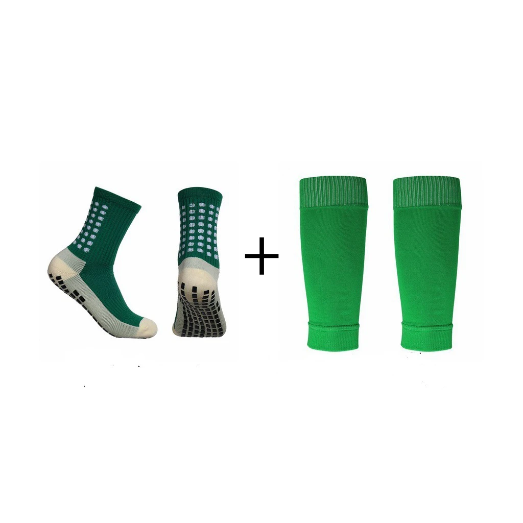 Outdoor ground grabbing football socks with leg protectors