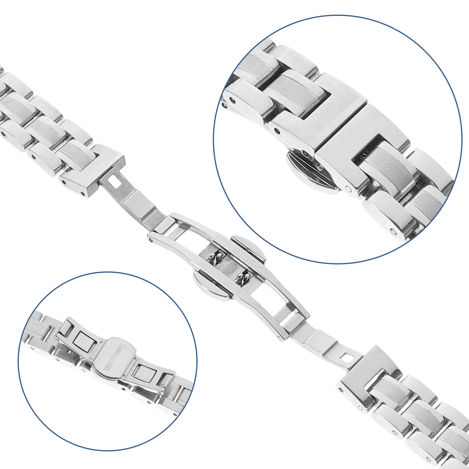 

Stainless Steel Strap General Watch Replacement Band Chain Classic