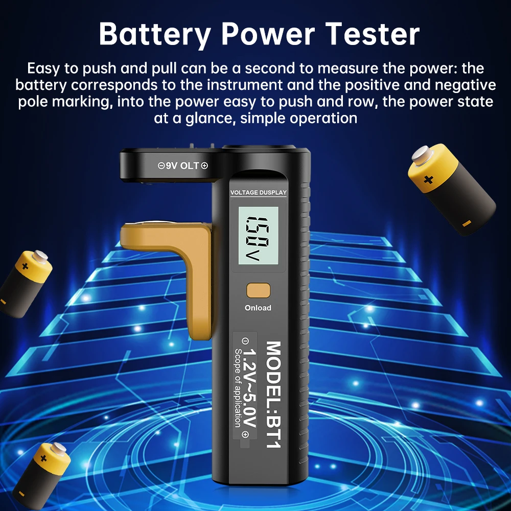 

AA AAA LR20 Battery Level Detector 1.2V-5.0V Multifunctional Measure Button Battery 1.5V Battery Tester Precise Mester