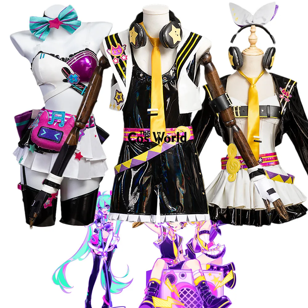 

Muse Dash Miku Rin Len Uniform Outfits Anime Cosplay Costumes