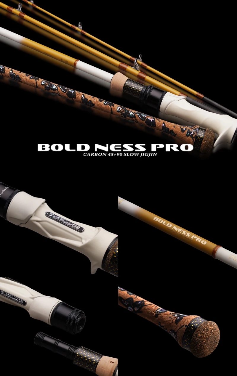 PURELURE 4 Stück BOLDNESS Tragbarer Reise-Slow-Jigging-Schnell-Jig 6ft Spinning Baitcasting 60–200g Ködergewicht MH Power FUJI Salzwasser – Detail 20
