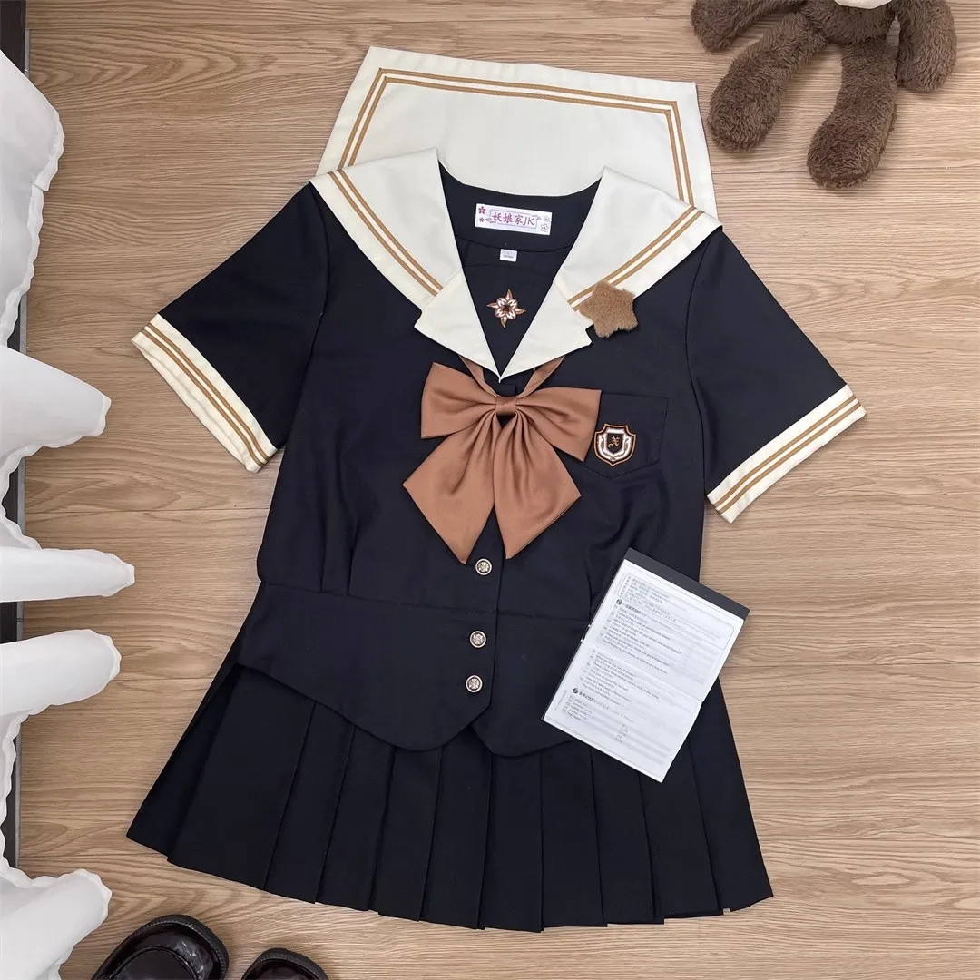 Japonês preto jk uniformes faculdade estudantes do ensino médio ternos de marinheiro uniforme escolar anime seifuku cospaly estudantes roupas