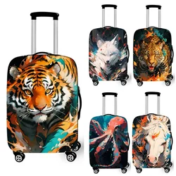 Paint Splatter Tiger Wolf Horse Octopus Luggage Cover for Travel Watercolor Suitcase Protective Cover Elastic Trolley Case Cover