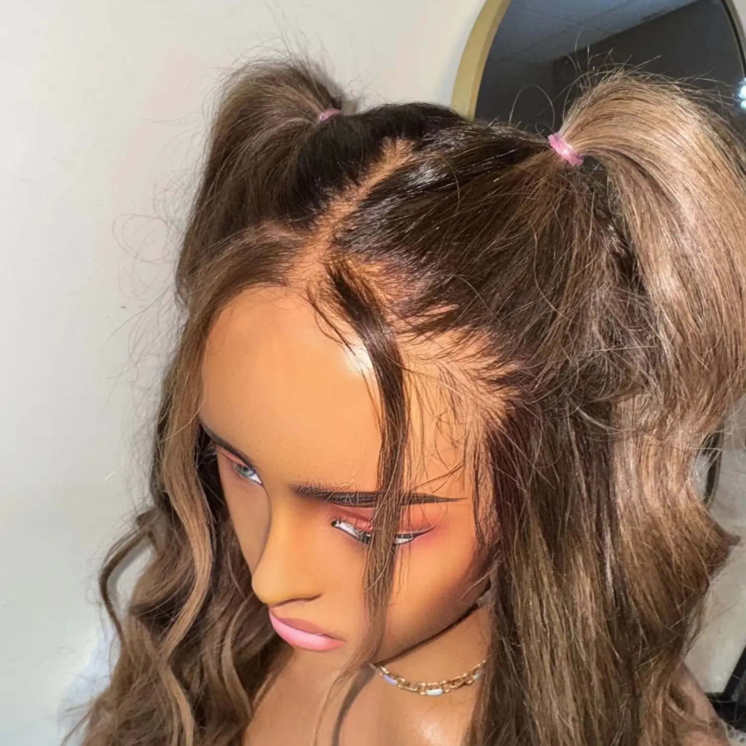 Easy To Wear Deep Wave Synthetic Lace Top Wigs Long Length Ombre Chocolate Brown Original Factory Cheap Wigs On Clearance Sale