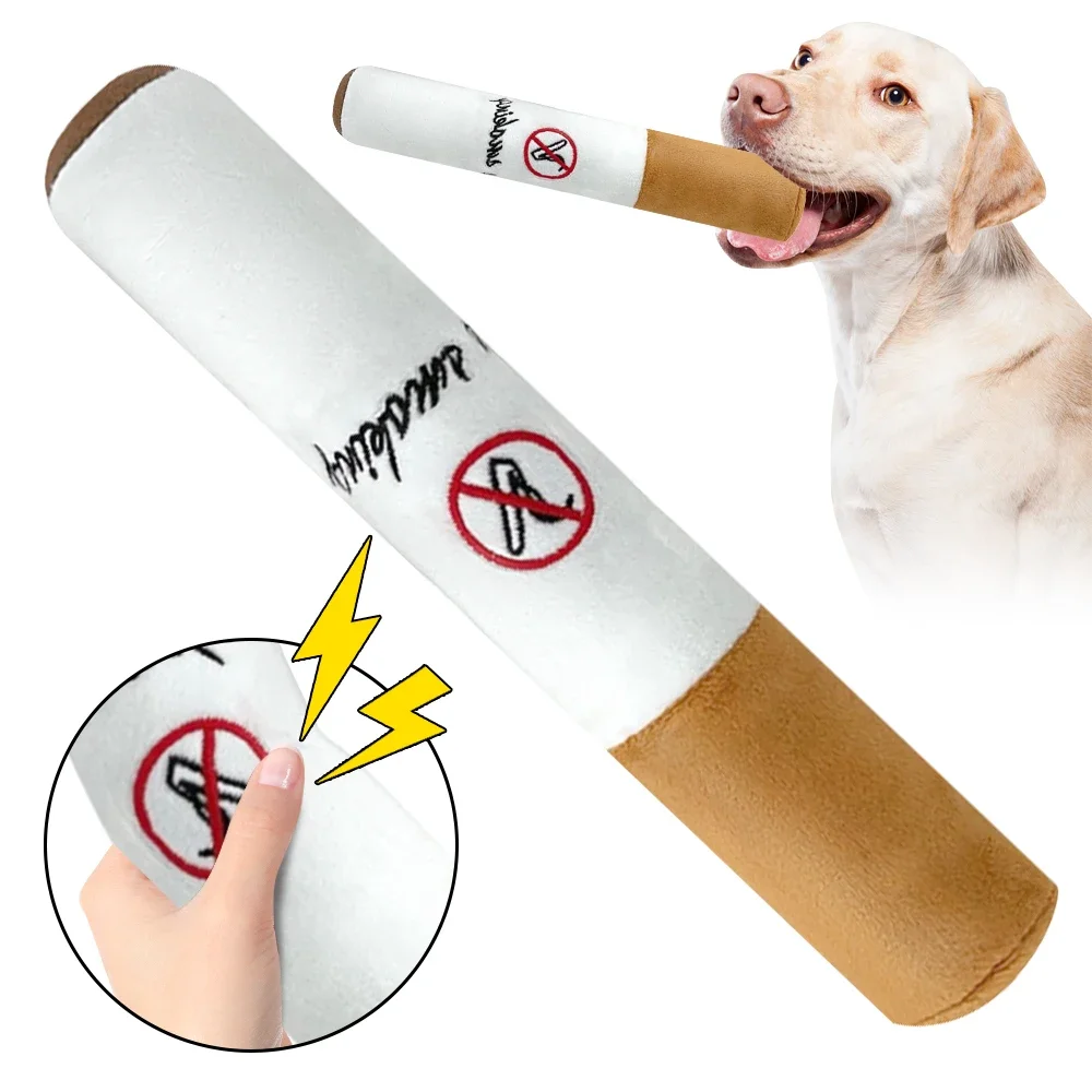 fake chew tobacco Pet Funny Toys Cigar Big Smoke Plush Sound Squeak Fake Cigarettes Toys Dog  Chew Molar Interactive Game Bite Resistant Pet Toy CC