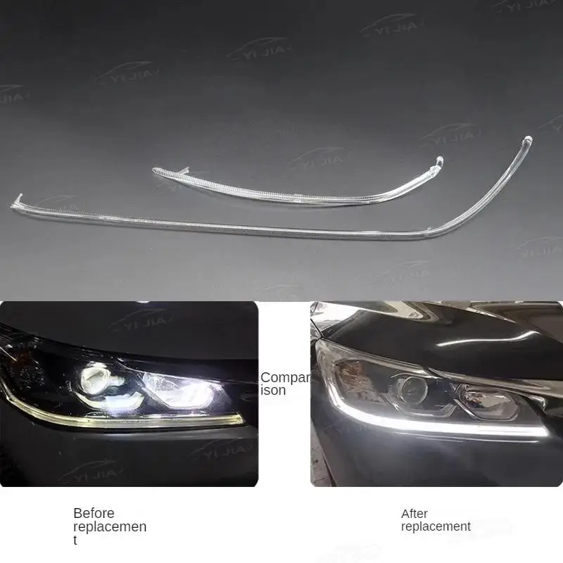 Misura per Honda Accord 9.5 2016-2017 Configurazione bassa DRL LED Faro Luce di marcia diurna Piastra guida Striscia tubo
