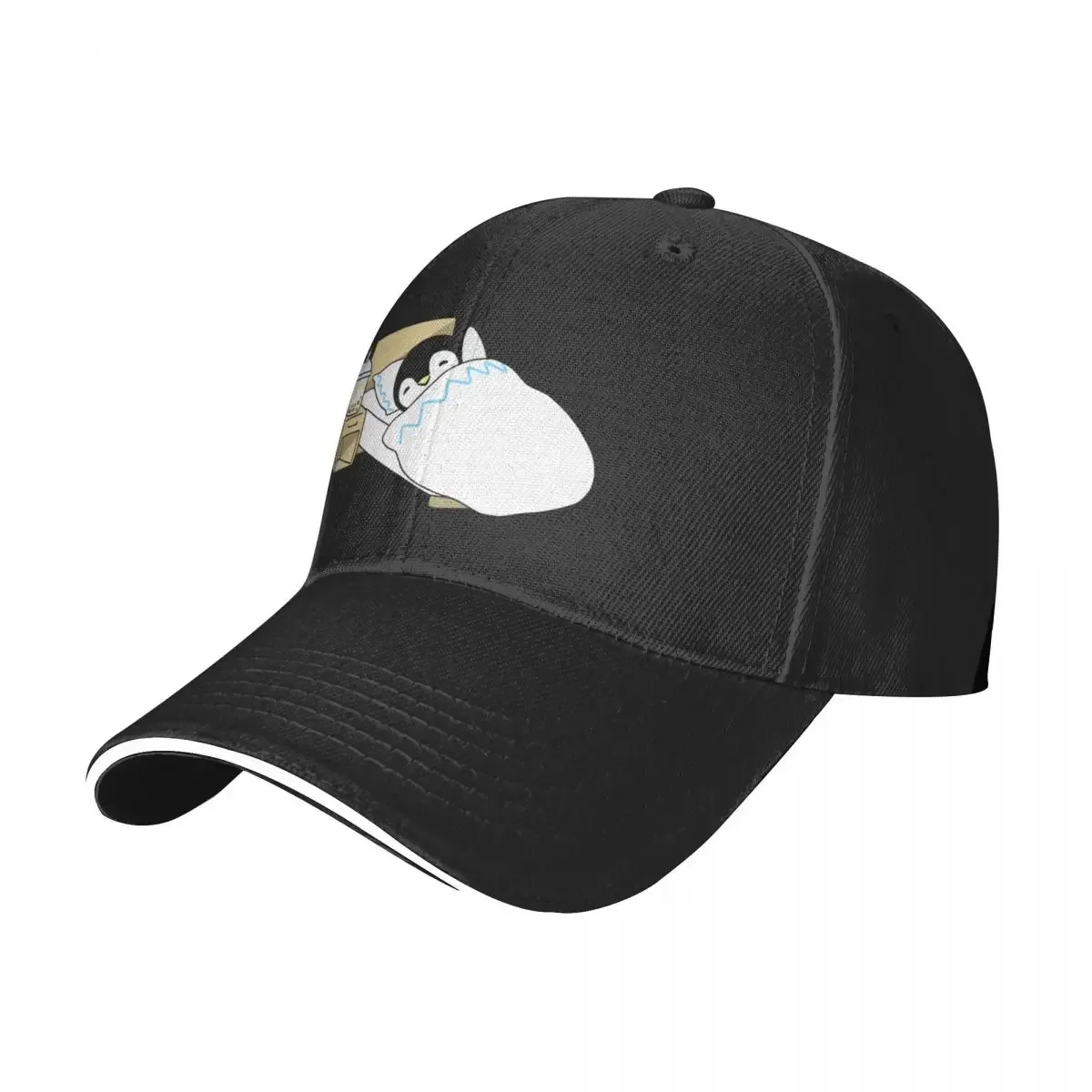 Little Penguin Chilling in Bed with some Boba! Baseball Cap western Hat Hat Man For The Sun hard hat Caps Male Women's