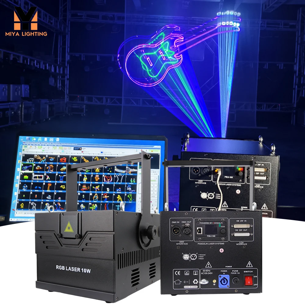 Dj Party disco wedding concert 10W laser Pangolin FB4 Full Color multi Patterns ilda dmx Control Laser Light