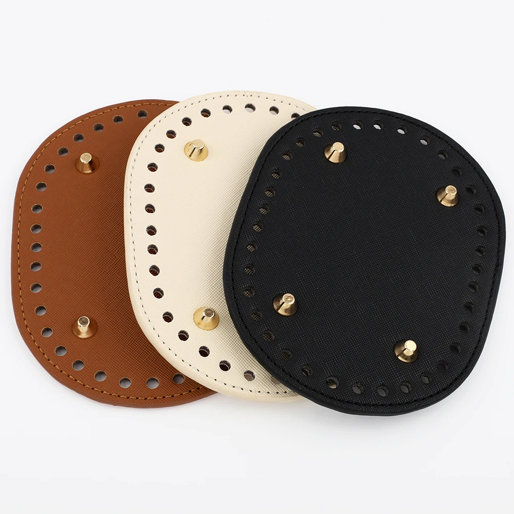 Waterproof Oval Bottom for Knitted Bag PU leather Bag Accessories Handmade Bottom DIY Crochet Bag Bottom Solid Color Bag Part