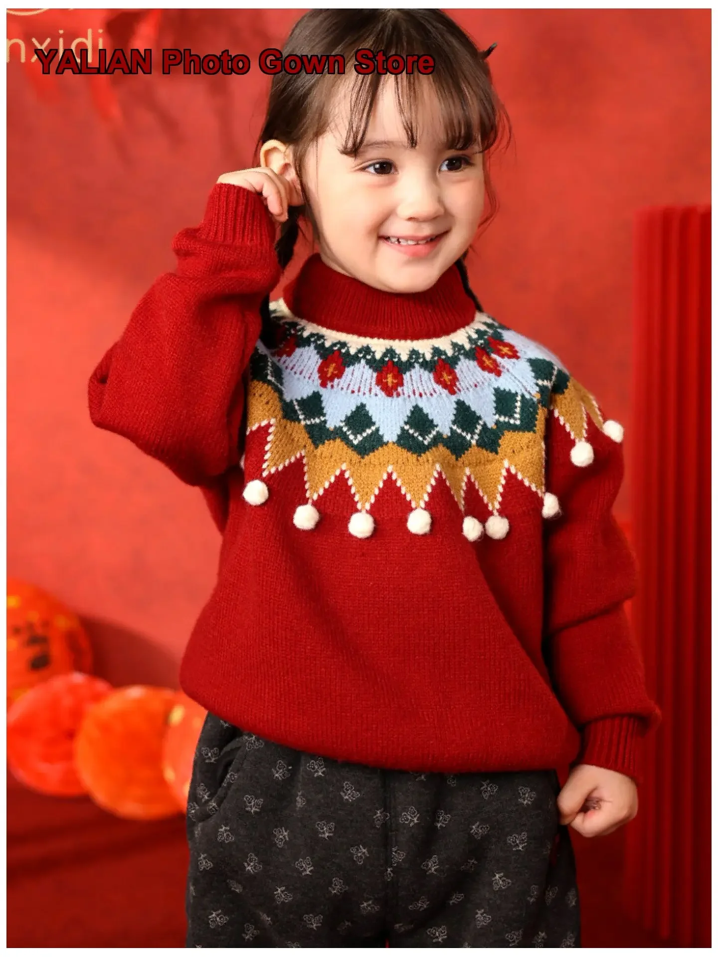 Girls Autumn 2026 Stylish Baby Knit Top Children Spring Autumn Pullover Solid Color Kids