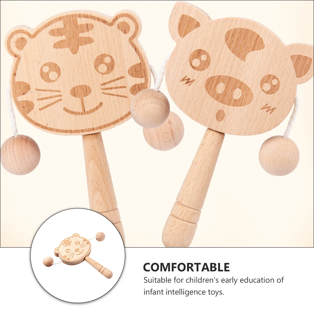 

1pc Solid Wood Toys Fine Workmanship Kids Musical Instruments Hand Jingle Bells Infant Intelligence Early