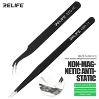 RELIFE RL-ESD-11/15 Anti-Static Antimagnetic Precision ESD Tweezers for Electronic Phone Motherboard flying wire Repair Tools