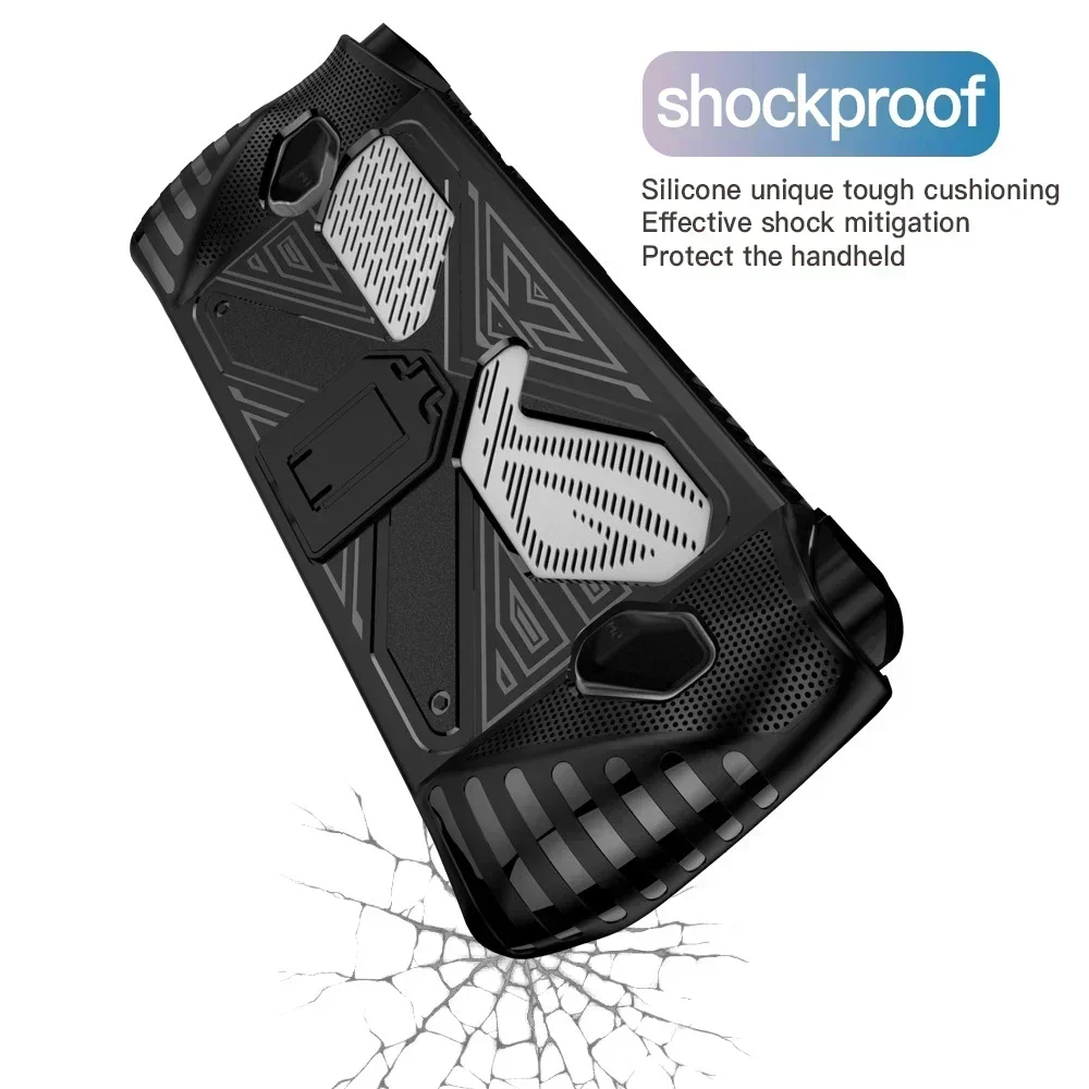 Case For Asus ROG Ally Game Console Skin Silicone Protective Cover With Kick Stand for ROG ally X Protector Shell Accessories