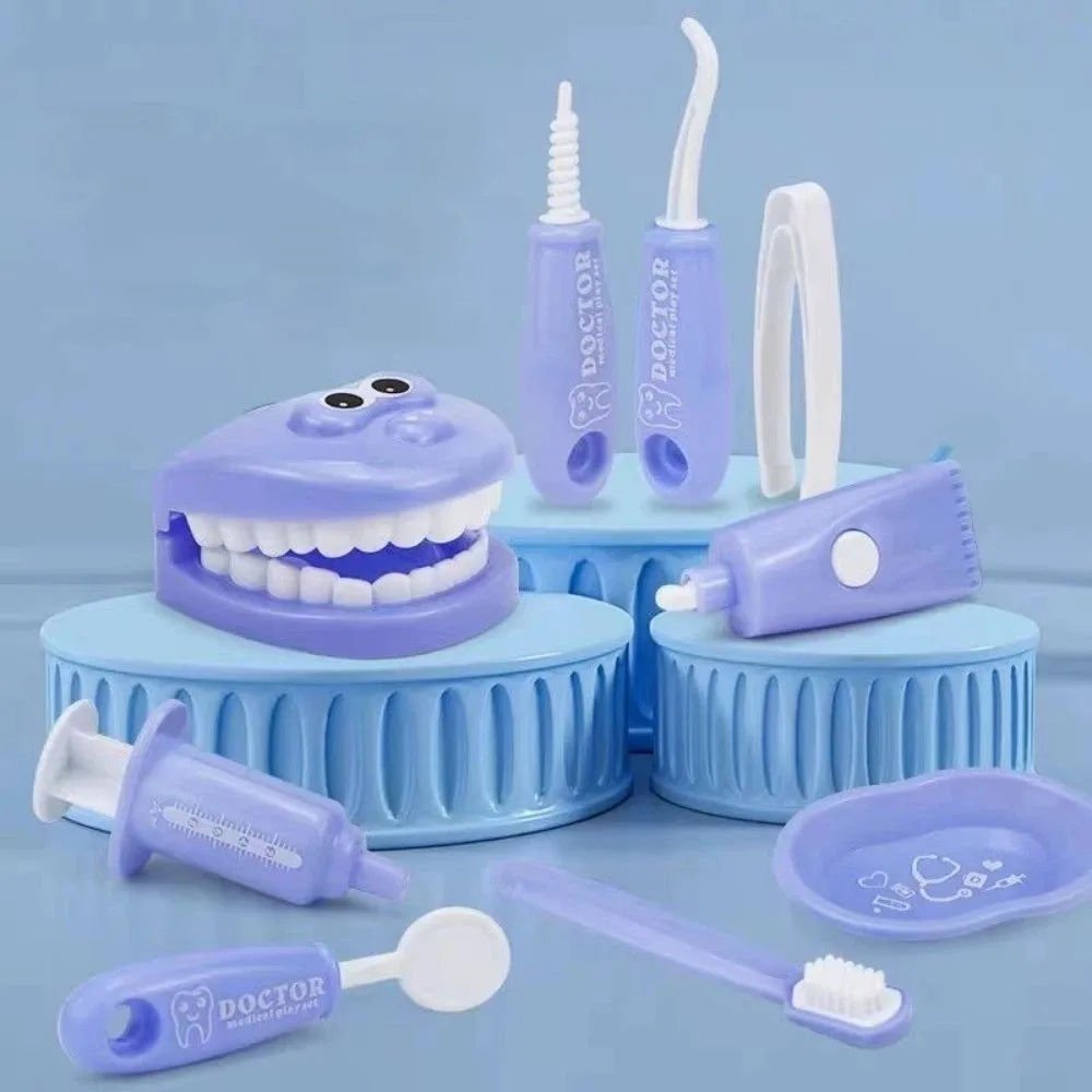 9pcs/set Children Early Education Toy Teeth Model Doctors Role Play Oral Brushing Practice Toy Simulated Montessori Toys