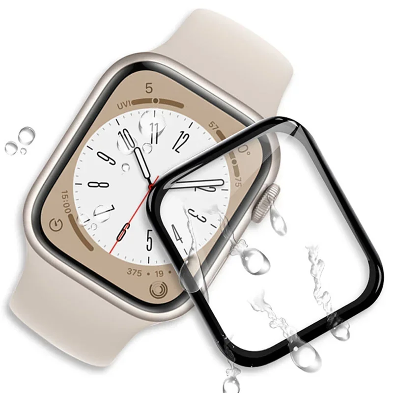 Screen Protector For Apple Watch series 9 8 7 45mm 41mm Accessories Soft Glass 9D HD Full Film iWatch 6 5 3 se 44mm 40mm 42 38mm image 4